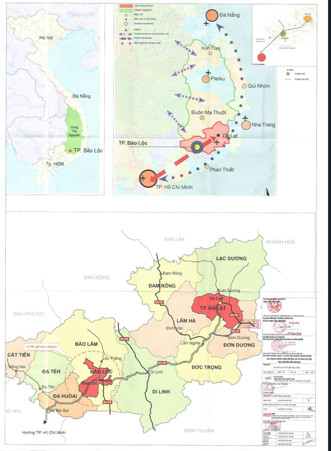 Bản đồ quy hoạch chung thành phố Bảo Lộc và vùng phụ cận đến năm 2040