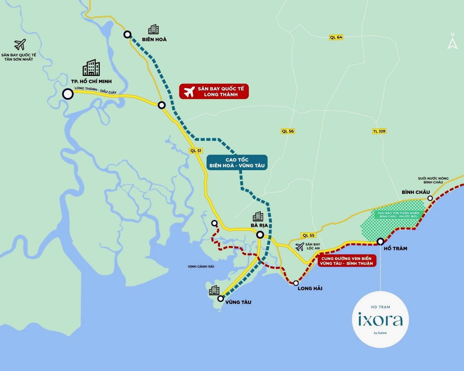Hồ Tràm hưởng lợi từ cú hích hạ tầng giao thông kết nối liên vùng.