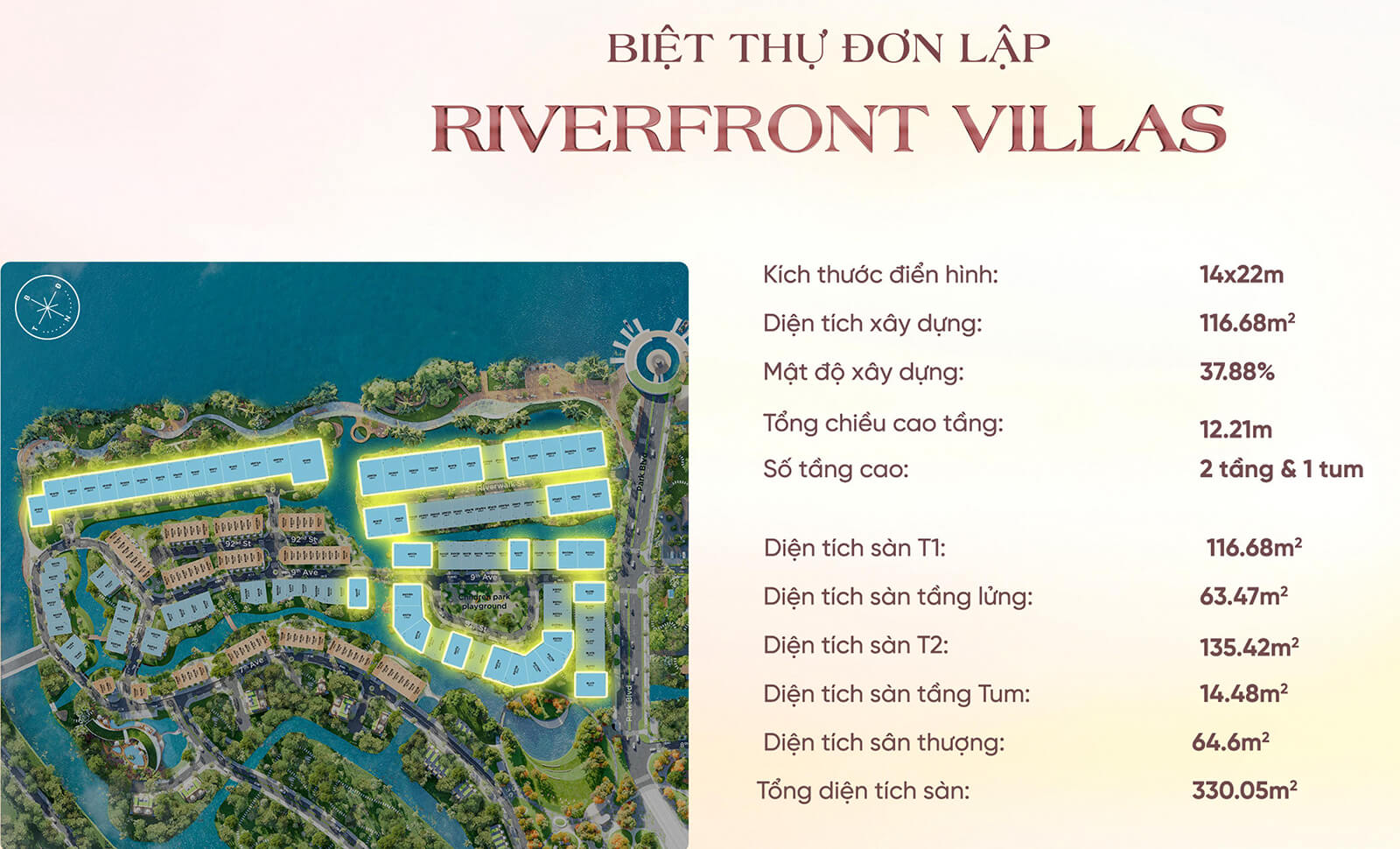 Biệt thự đơn lập Riverfront Villas tại Ecovillage Saigon River 
