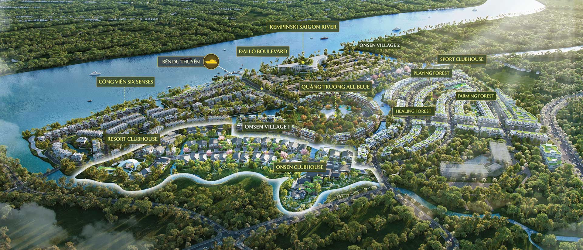 Biệt thự Onsen village khoáng nóng tại vùng đất Blue Zones Ecovillage Saigon River