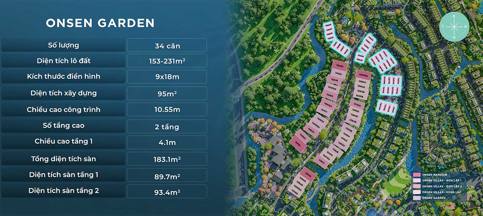 Biệt thự Onsen garden tại Ecovillage Saigon River