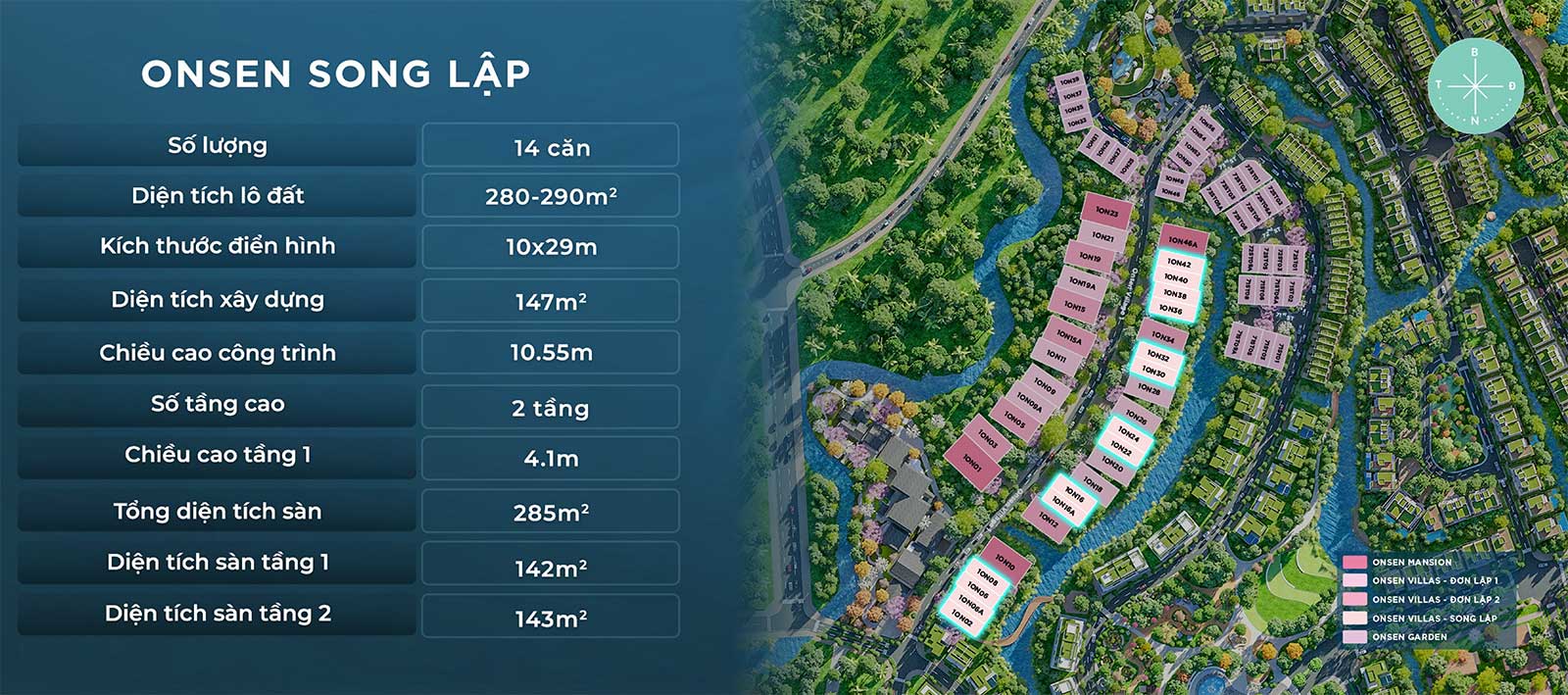 Biệt thự Onsen song lập tại Ecovillage Saigon River