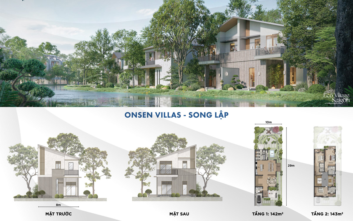 Biệt thự Onsen song lập tại Ecovillage Saigon River