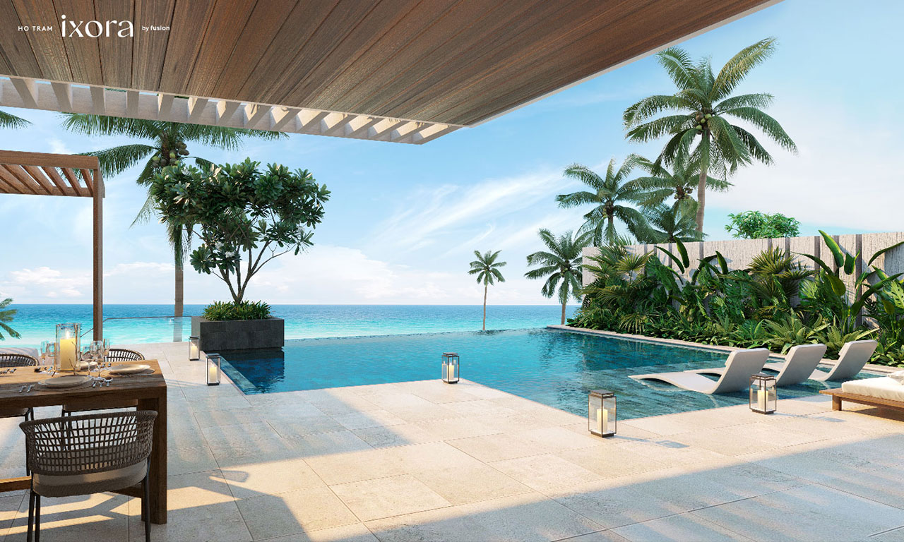 Phối cảnh biệt thự Beachfront Ixora Ho Tram by Fusion