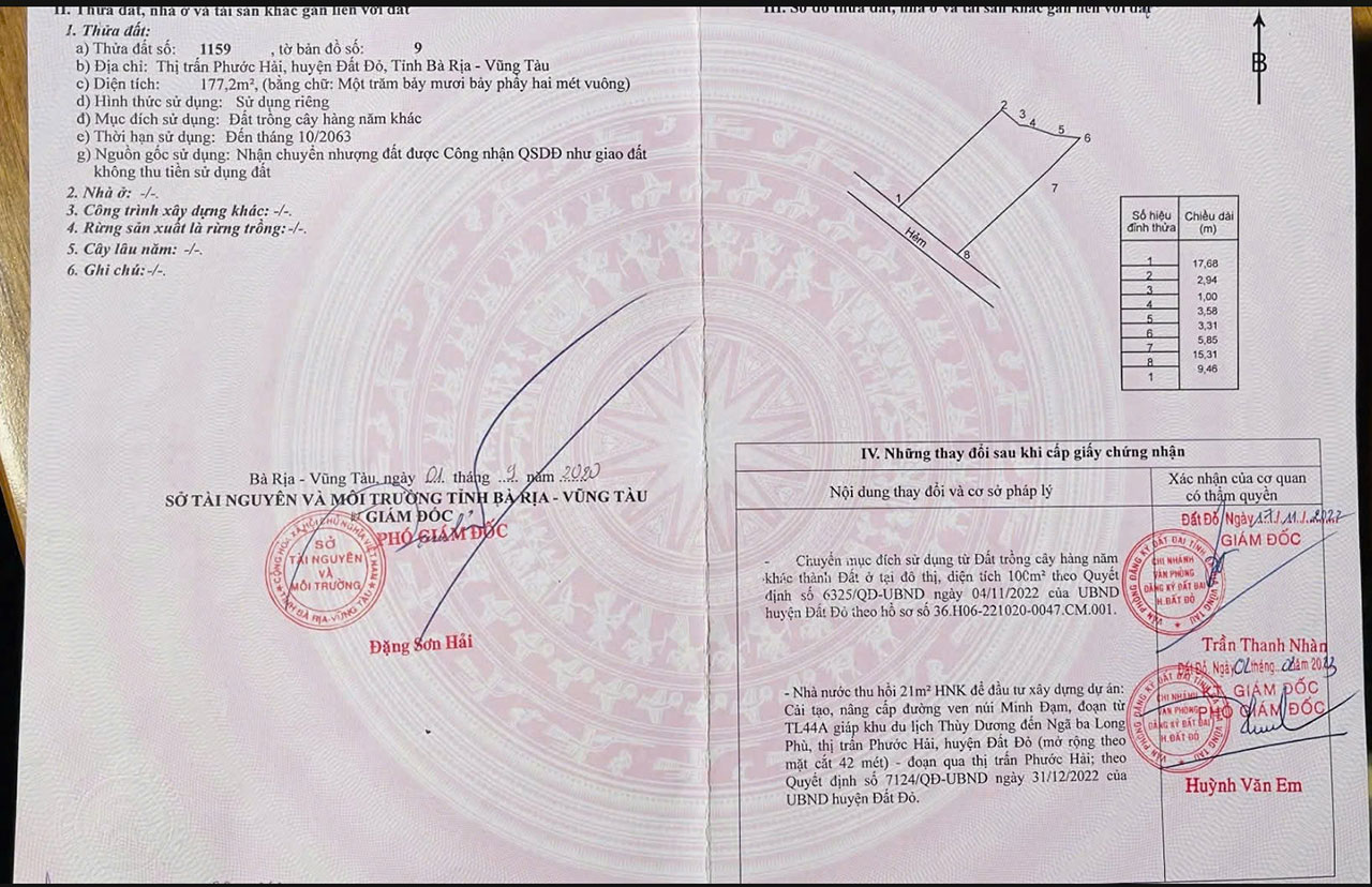 Đất nền tại Xã Phước Hải