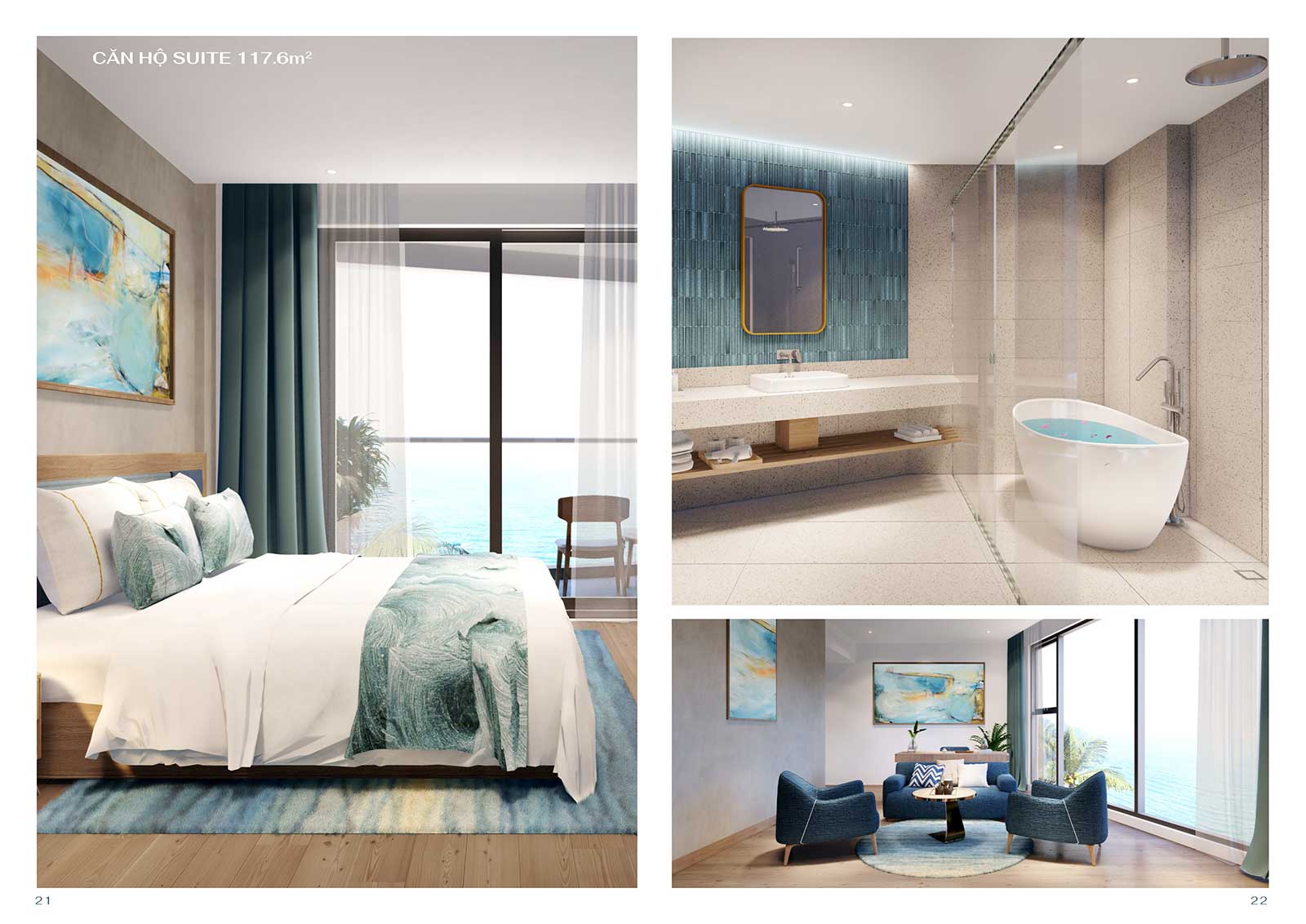 Căn hộ 2 phòng ngủ 90m2 Charm Long Hải Resort