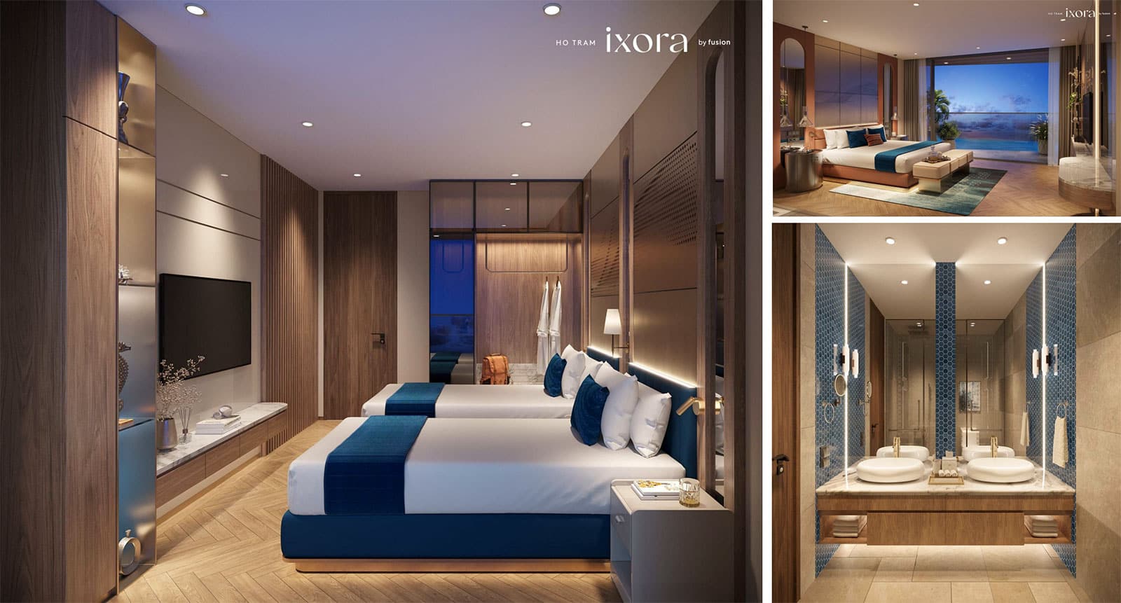 Layout duplex penthouse Ixora Hồ Tràm 2 phòng ngủ có hồ bơi