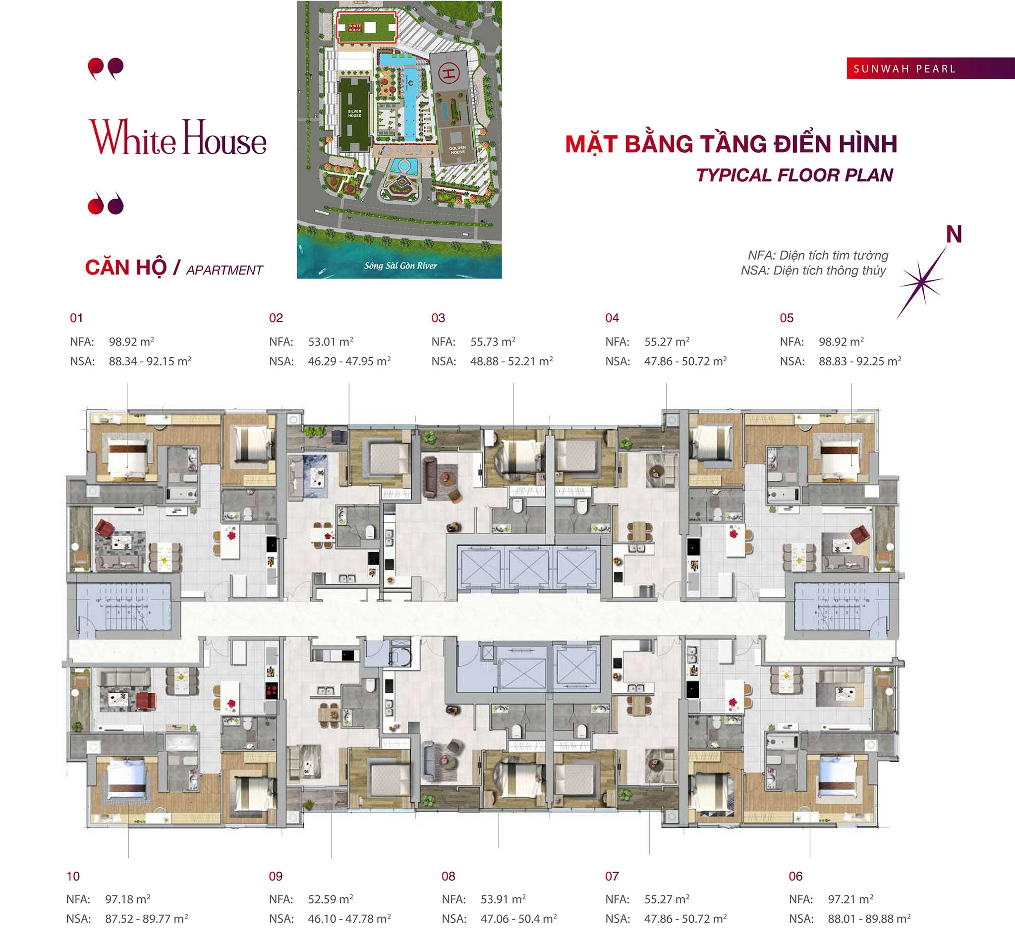 Mặt bằng White House by SunWah Pearl 