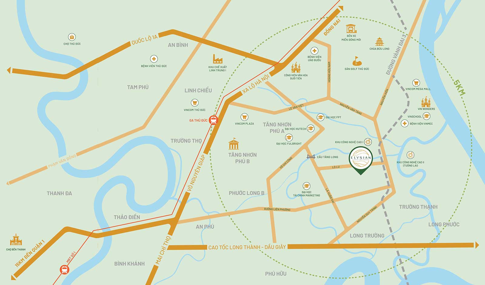 Vị trí Elysian by Gamuda Land Thủ Đức