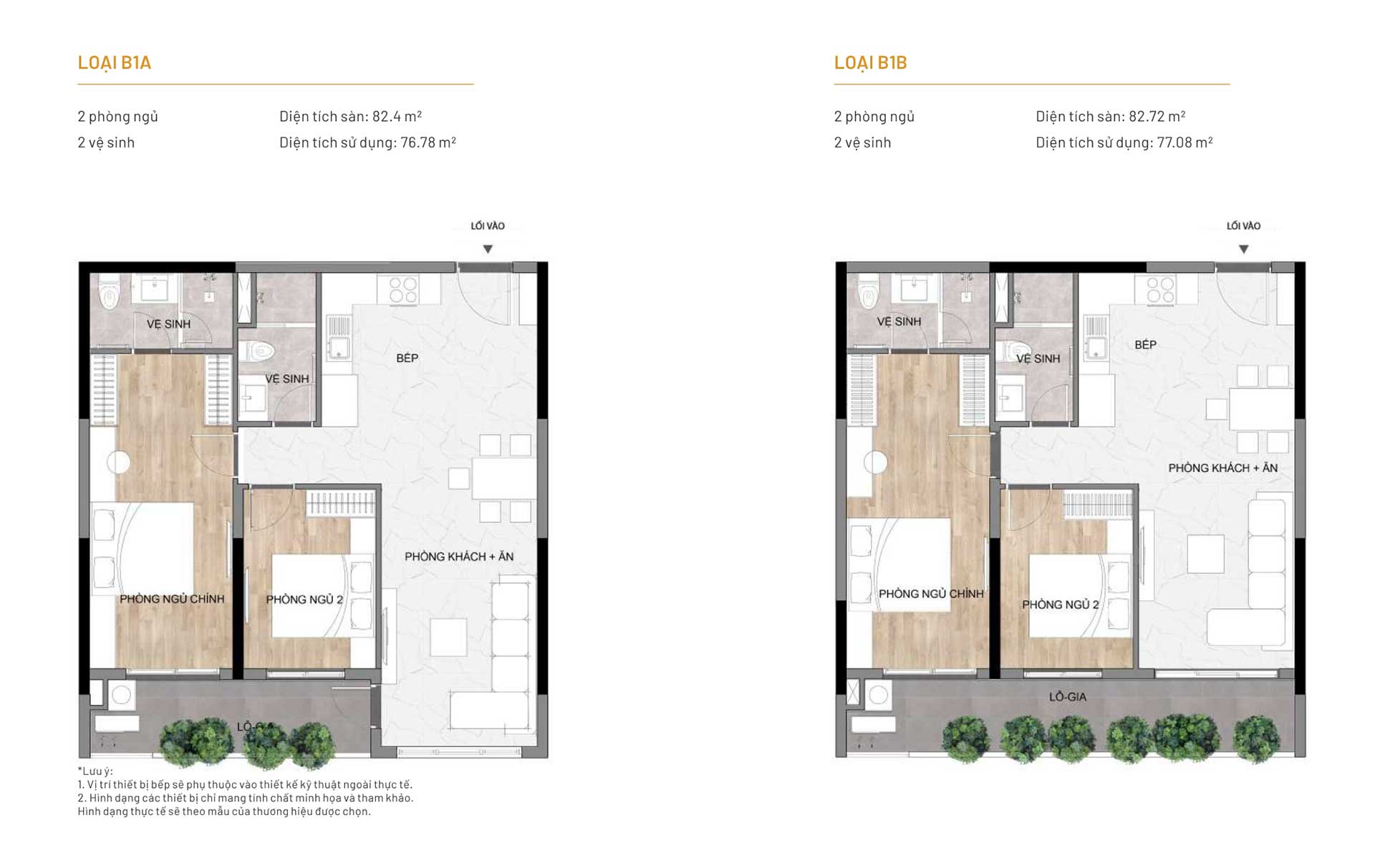 Layout căn hộ 2 phòng ngủ Elysian by Gamuda Land