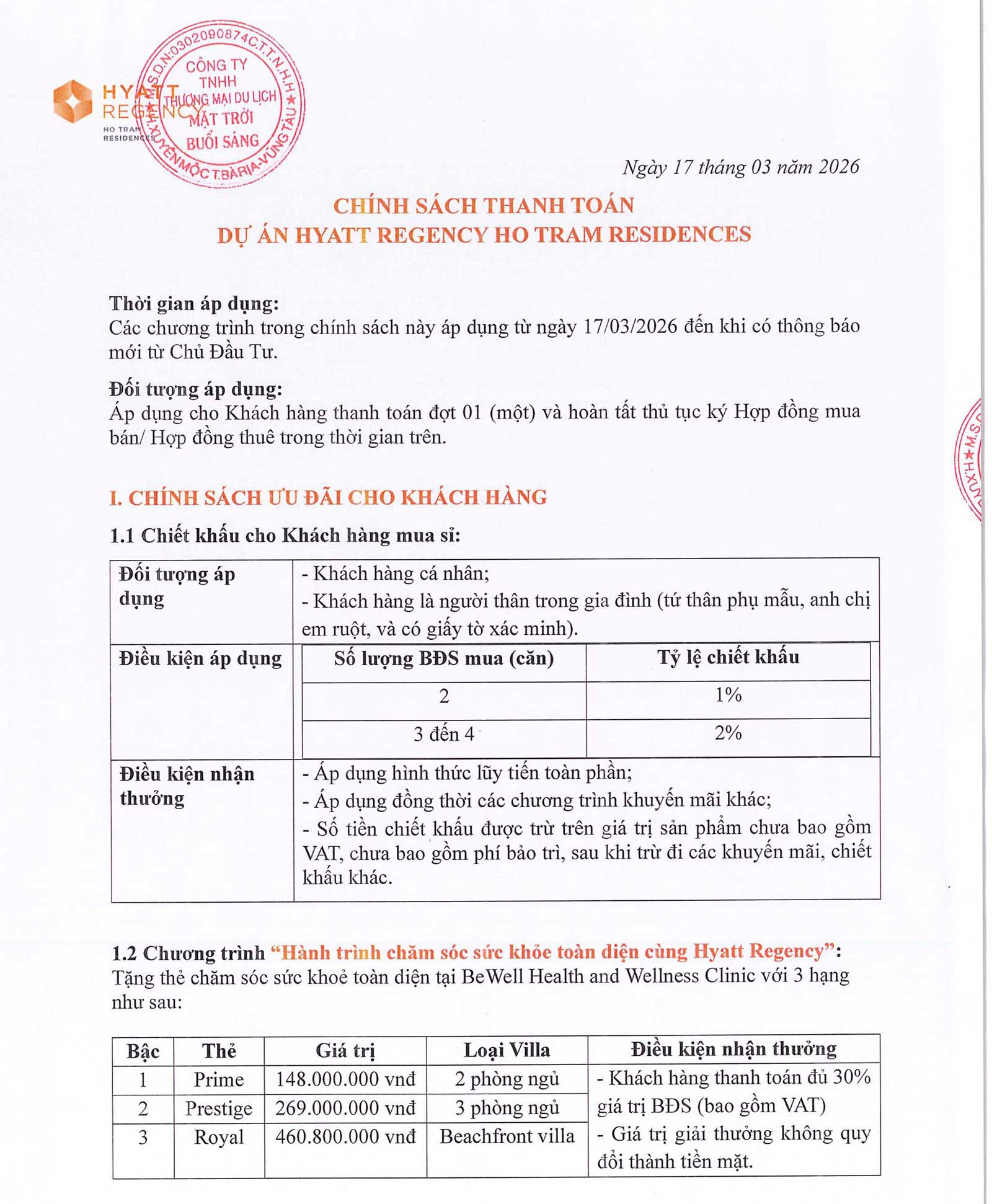 Hyatt Regency Hồ Tràm Residences