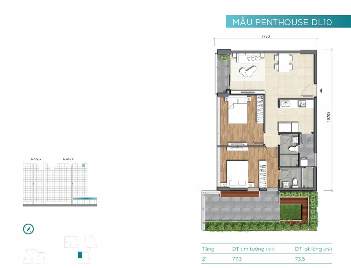 Mặt bằng Penthouse D’Lusso