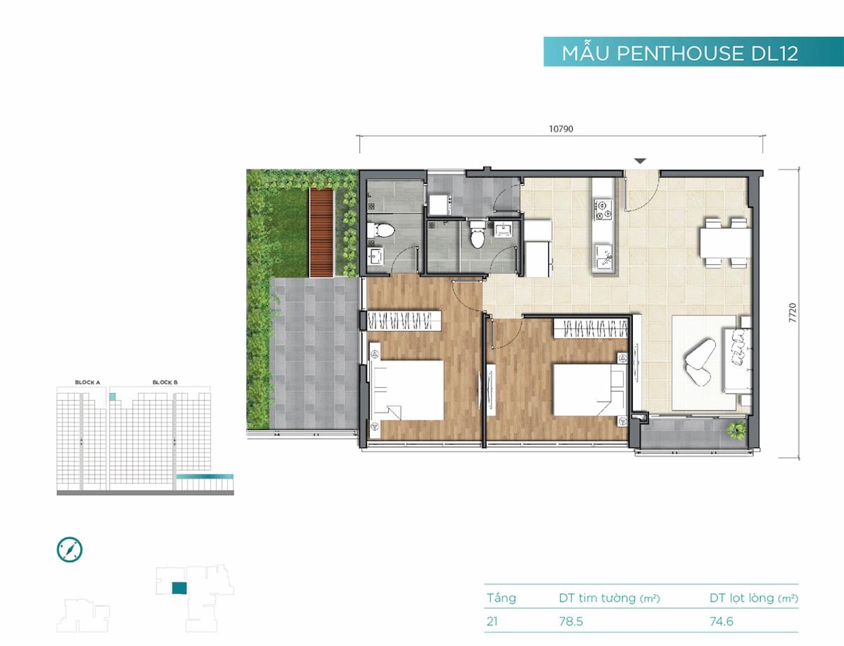 Mặt bằng Penthouse D’Lusso