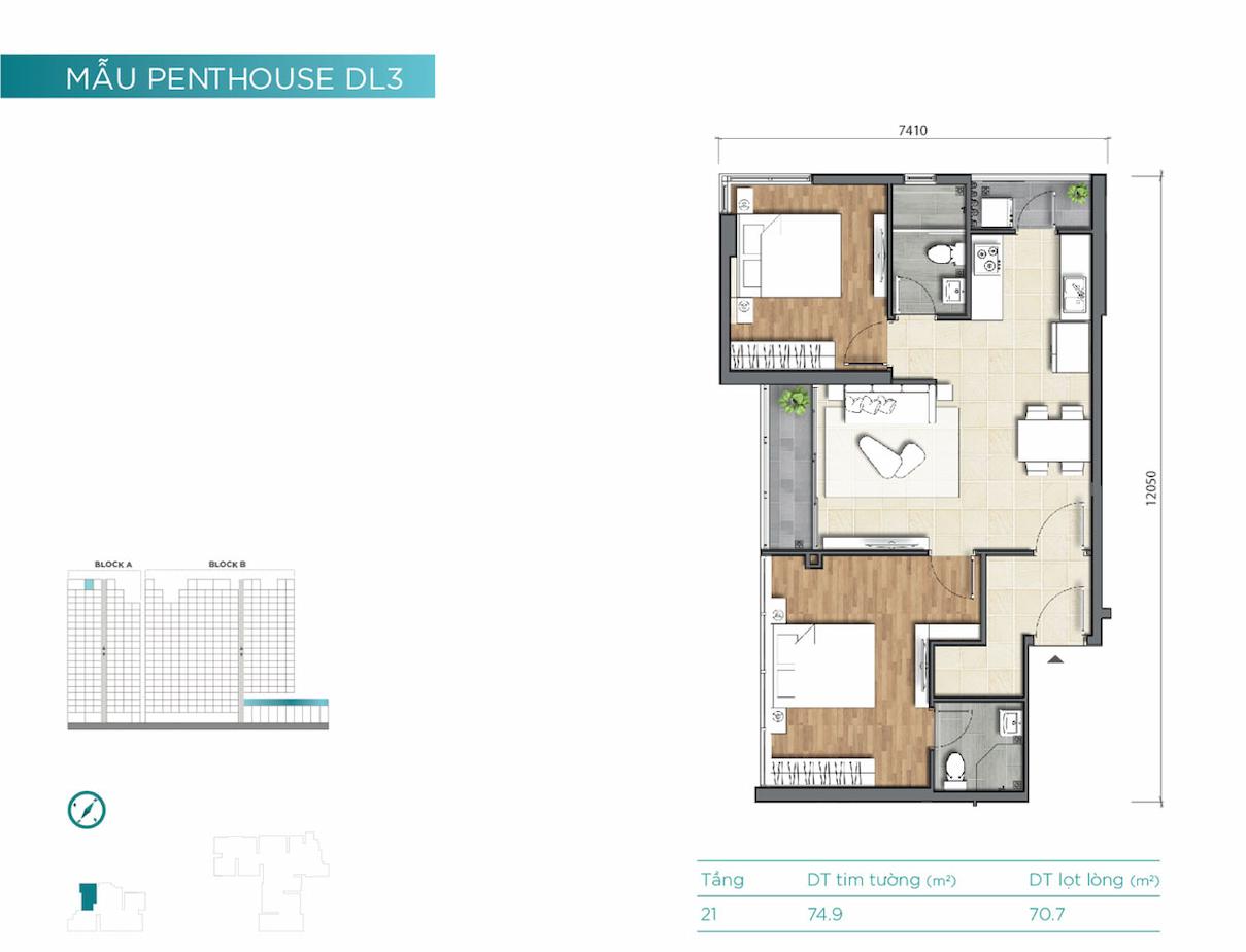 Mặt bằng Penthouse D’Lusso