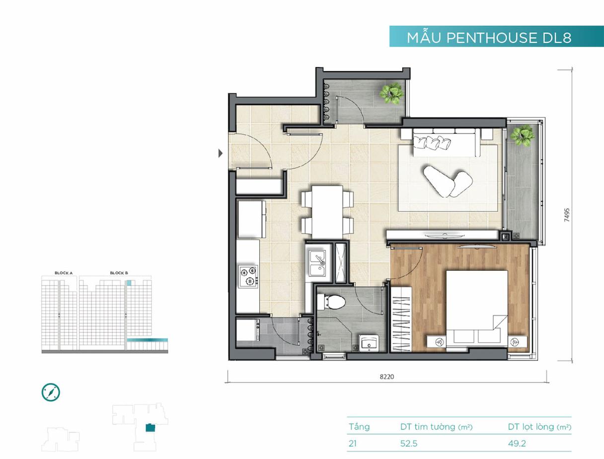 Mặt bằng Penthouse D’Lusso