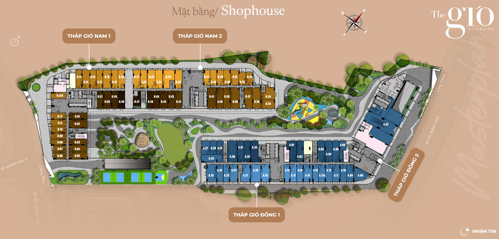 Mặt bằng shophouse The Gió Riverside