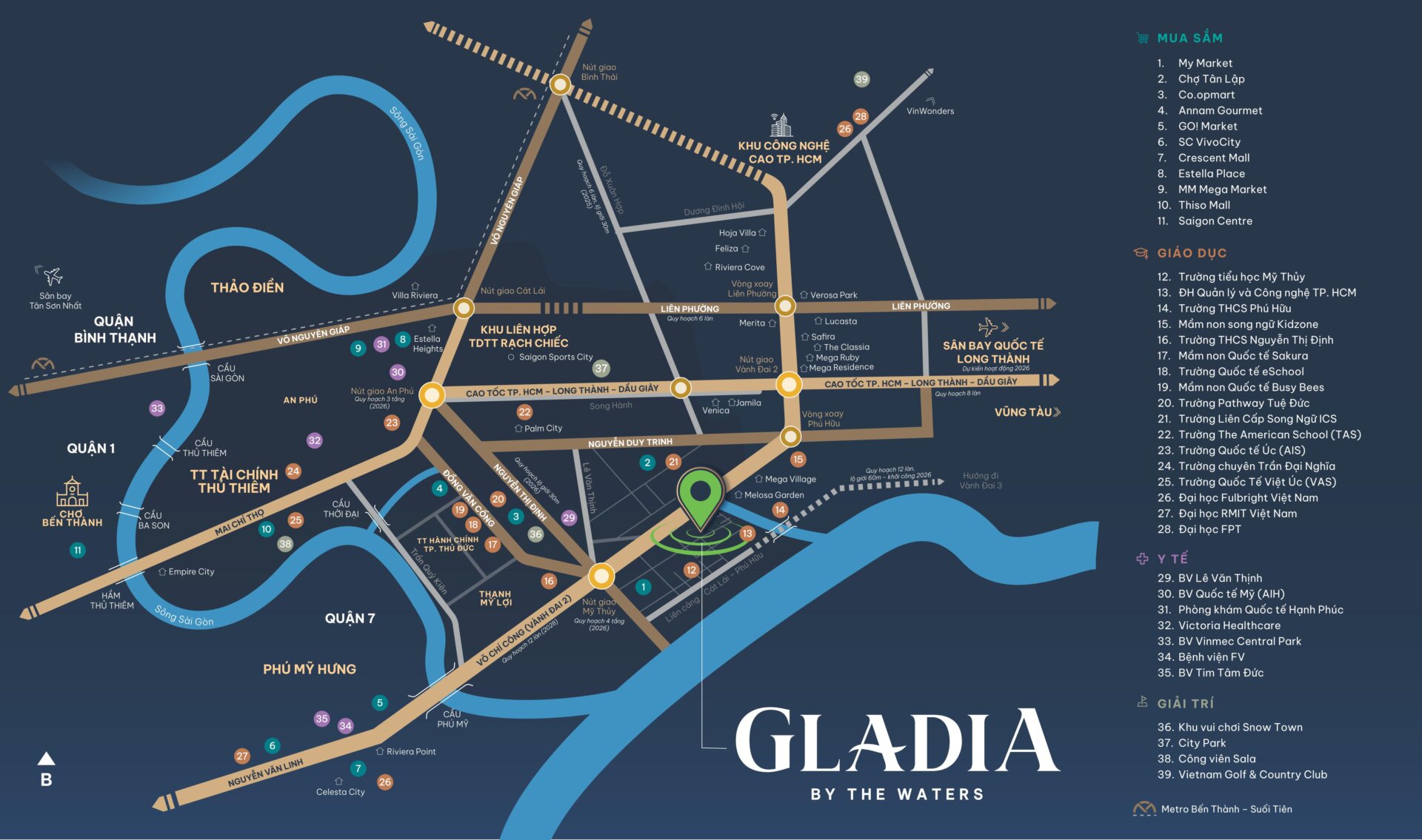 Vị Trí Gladia By The Water Khang Điền