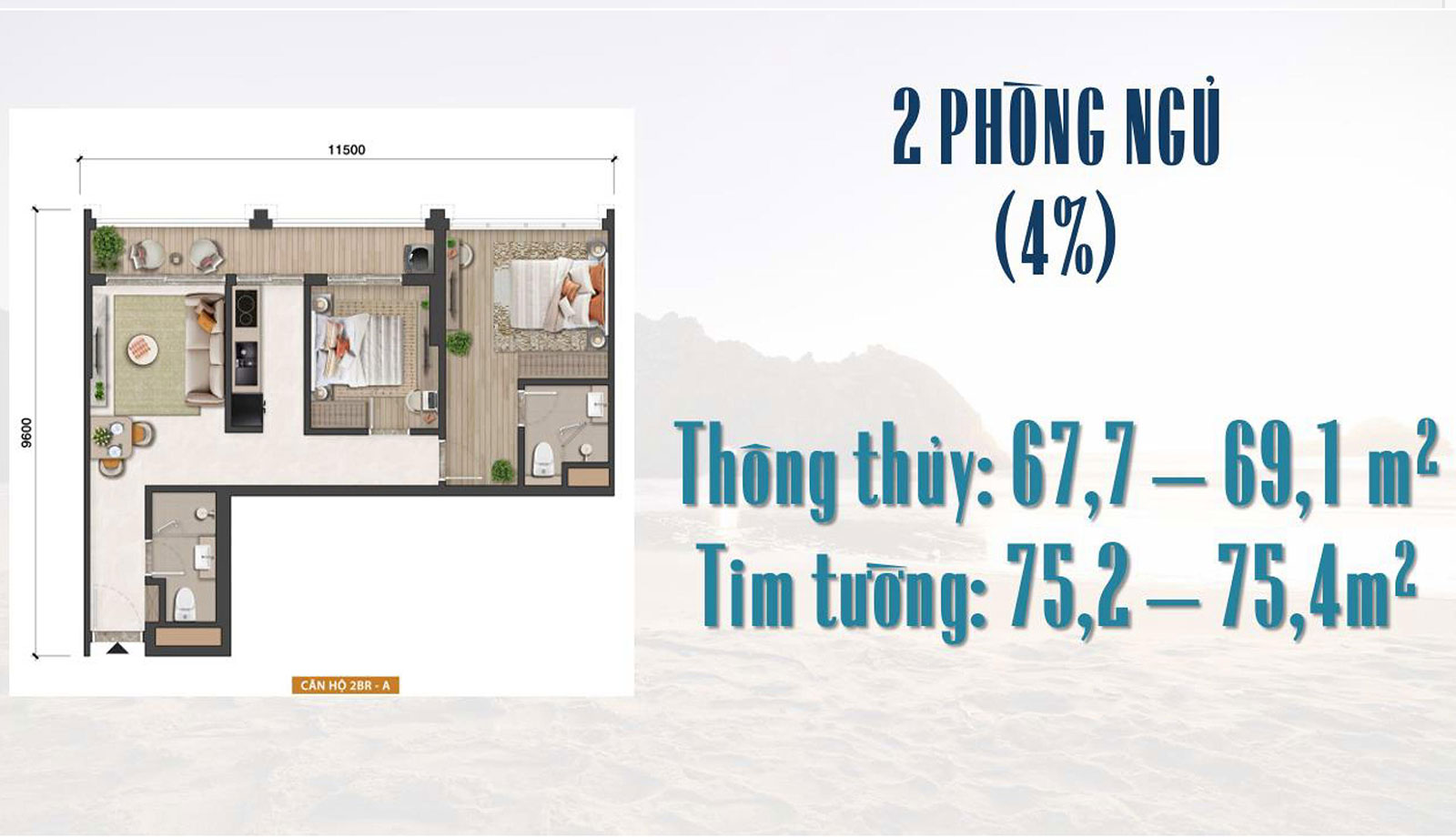 Layout thiết kế căn hộ Blanca City Sun Group