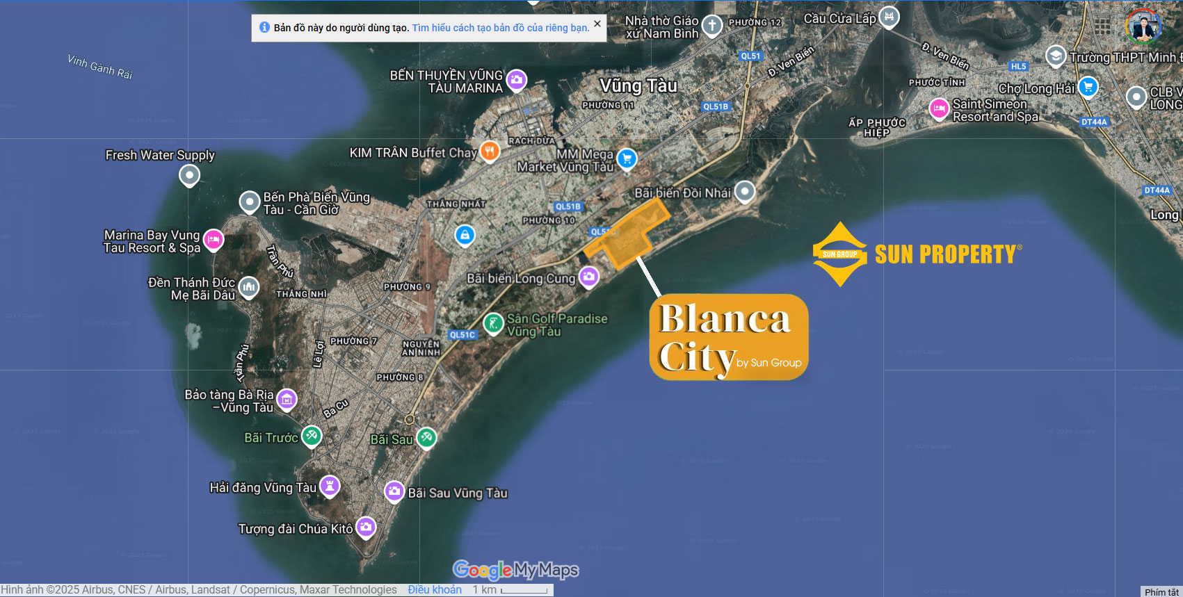 Vị trí Blanca City Vung Tau by Sun Group