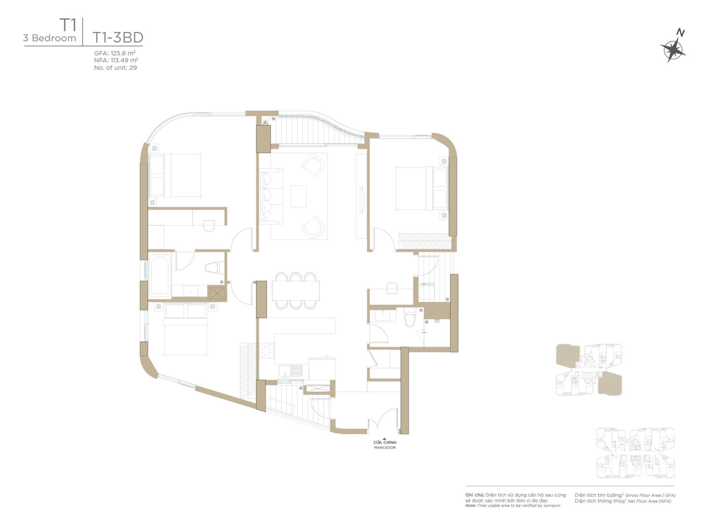 Thu Thiem Zeit River 3 phòng ngủ