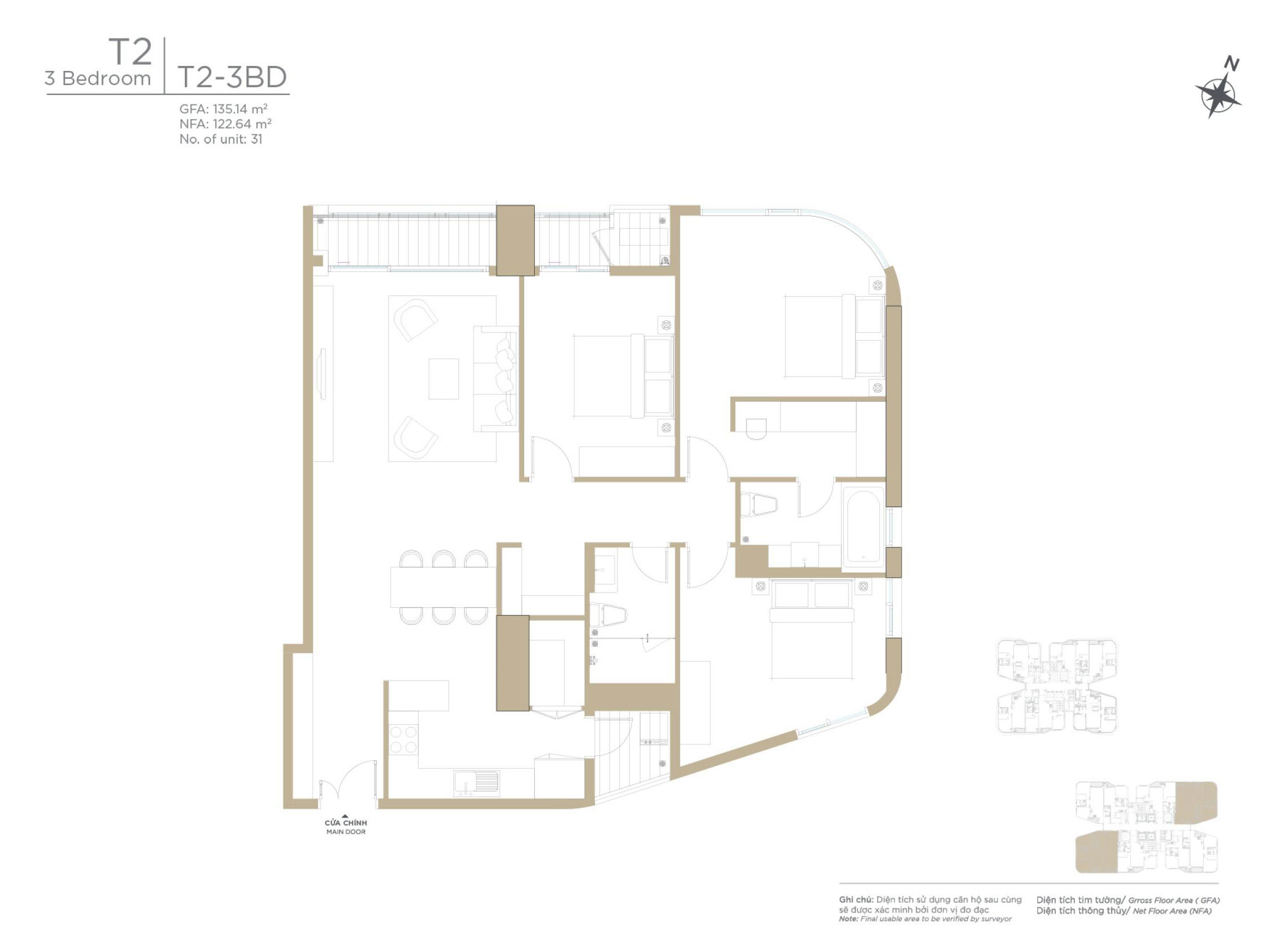 Thu Thiem Zeit River 3 phòng ngủ