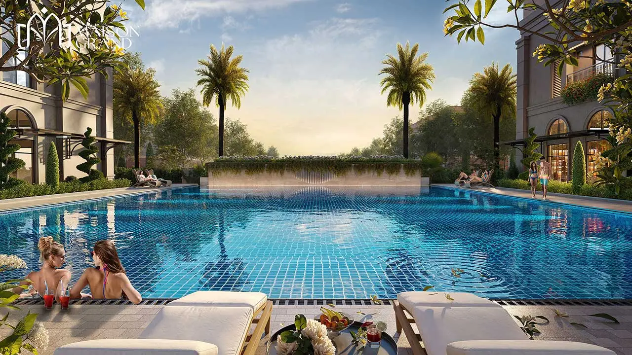 Hồ bơi tầng trệt Căn hộ Maison Grand P. Phú Mỹ TPHCM
