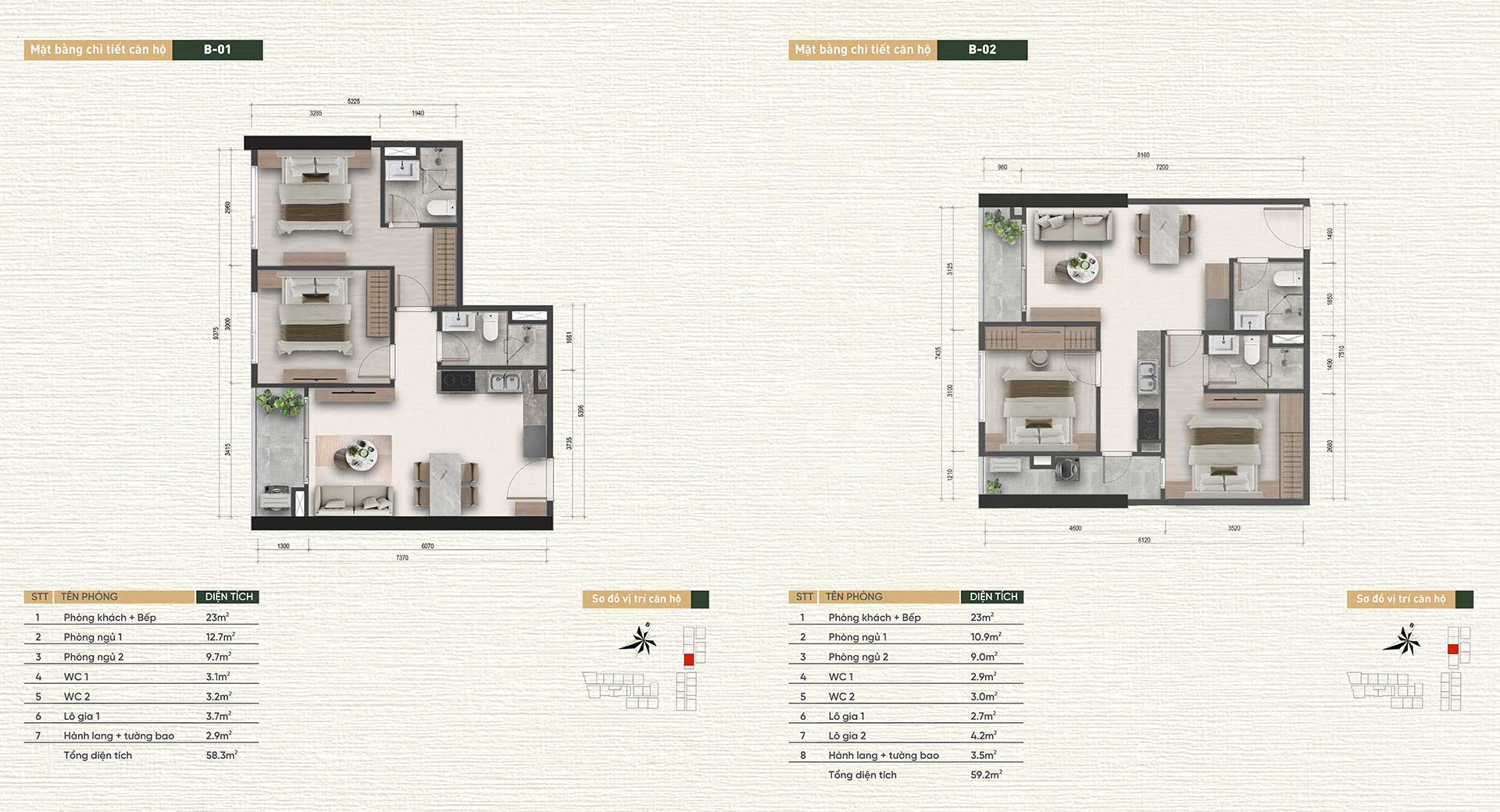 Căn hộ 1 phòng ngủ A&T Saigon Riverside