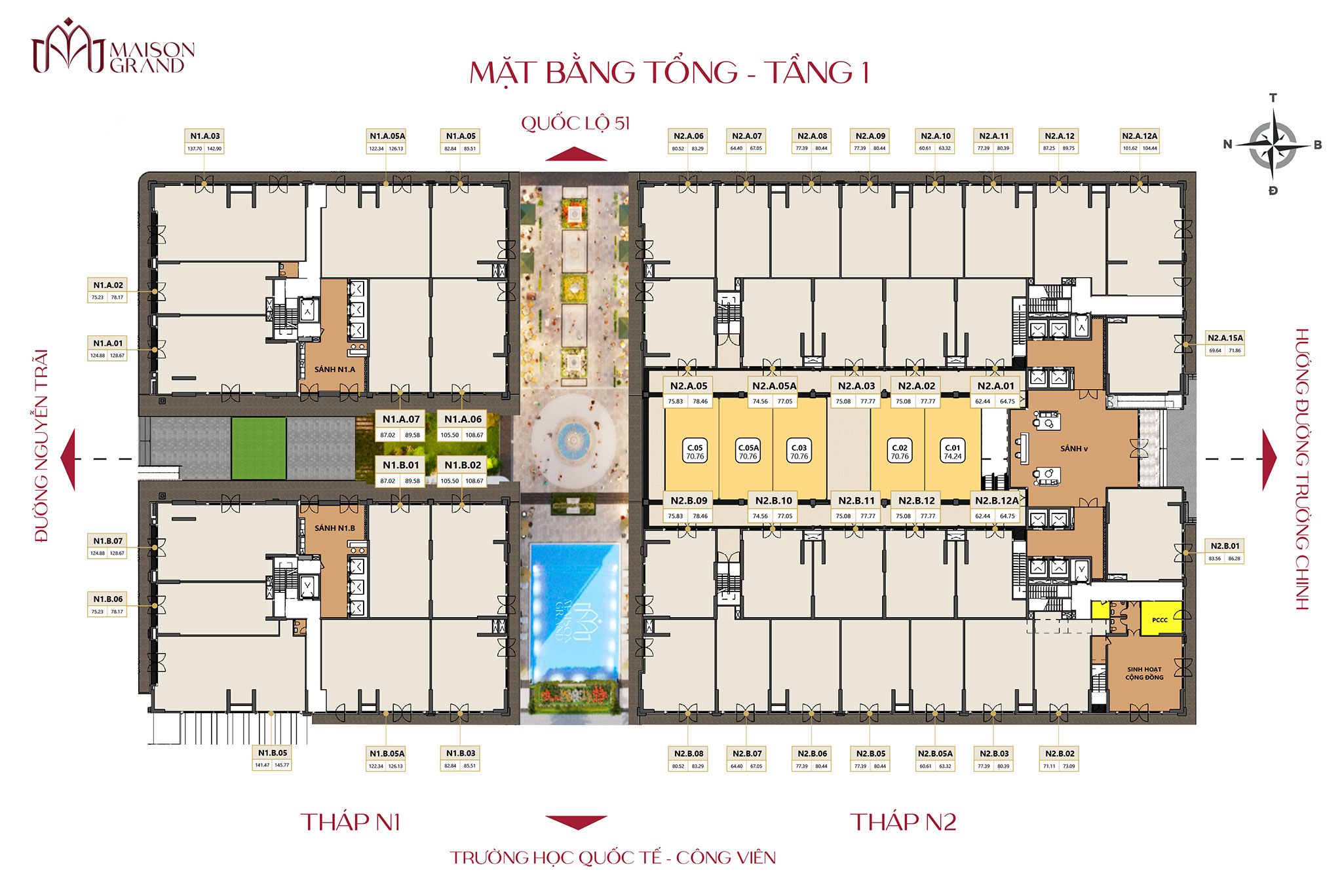 Mặt bằng tầng dự án Maison Grand Phú Mỹ