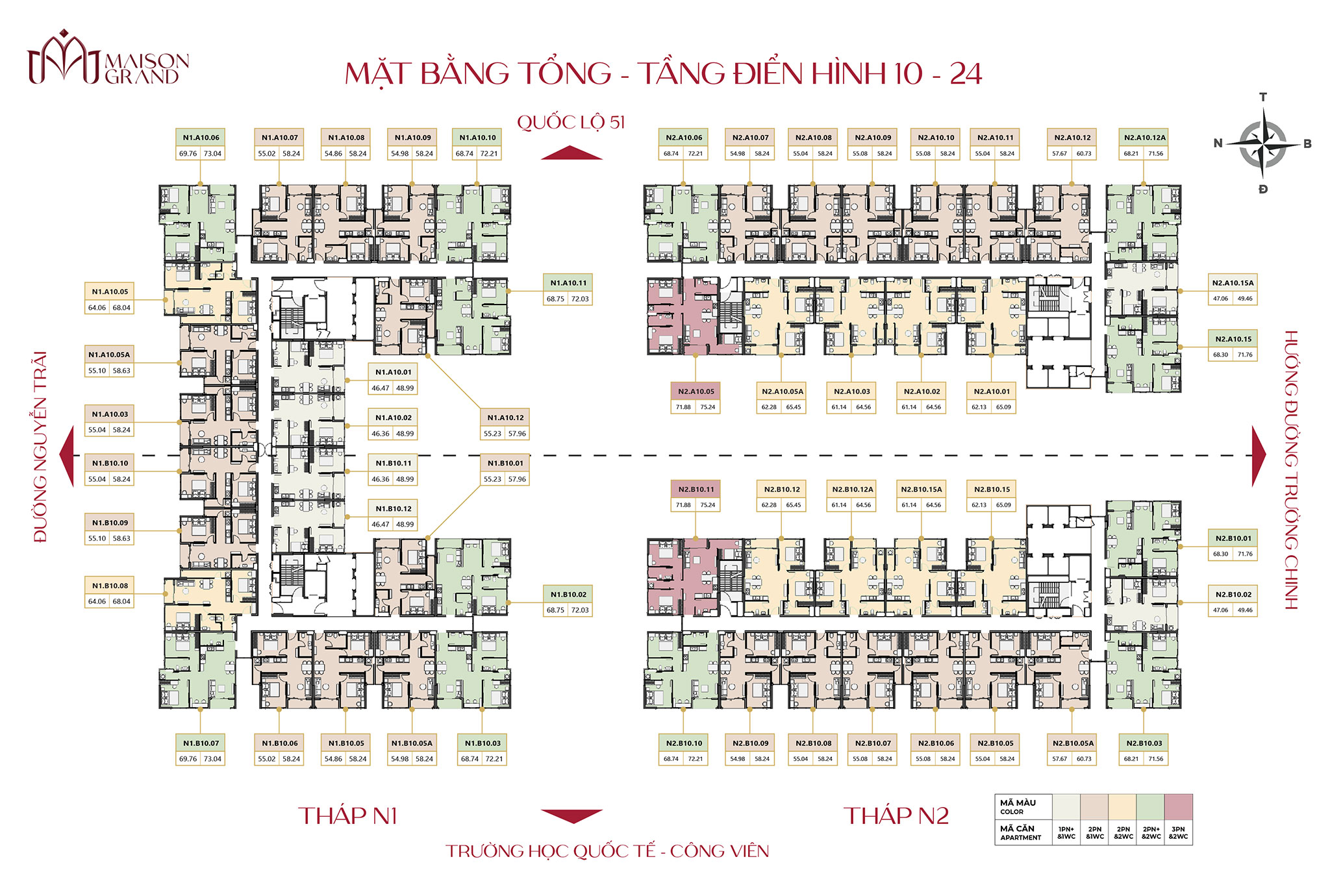 Mặt bằng tầng dự án Maison Grand Phú Mỹ