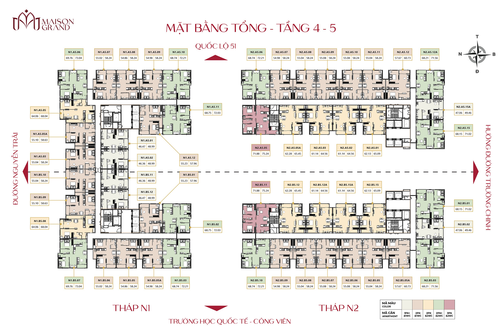 Mặt bằng tầng dự án Maison Grand Phú Mỹ