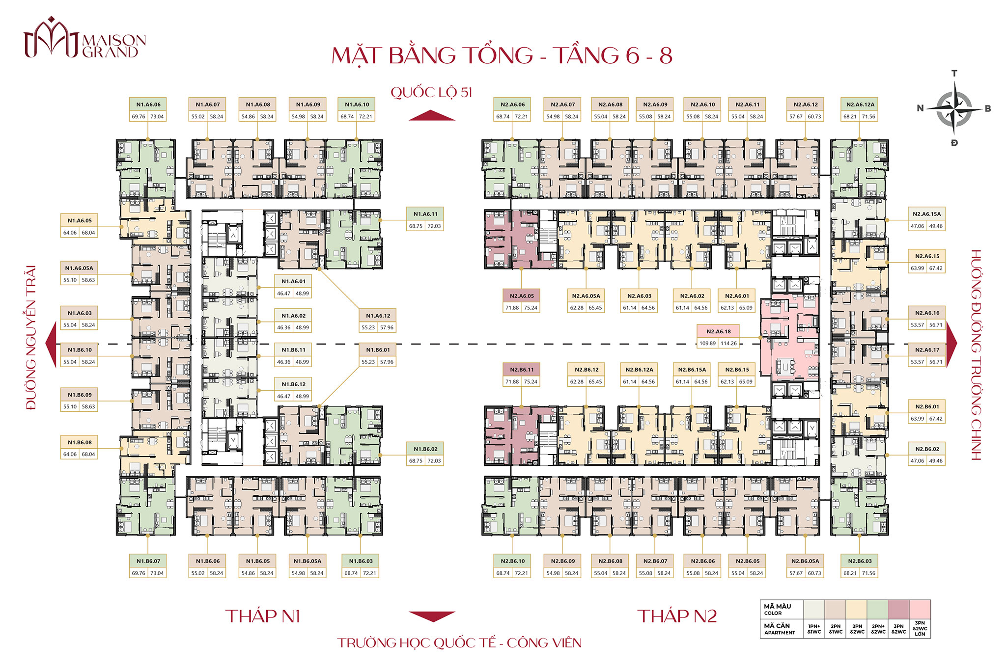 Mặt bằng tầng dự án Maison Grand Phú Mỹ