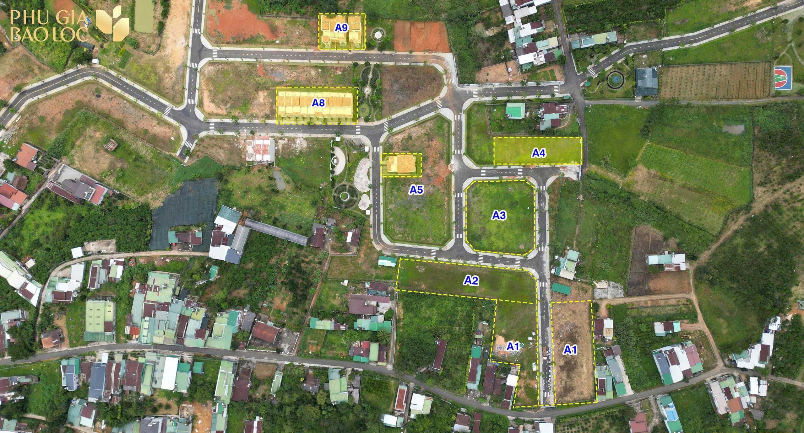 Mặt bằng phân nền Phú Gia Bảo Lộc