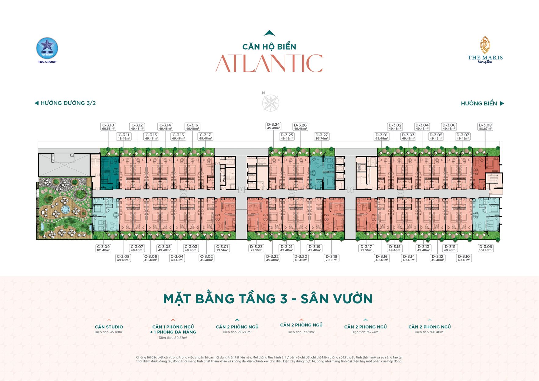 Mặt bằng căn hộ biển Atlantic – The Maris Vũng Tàu