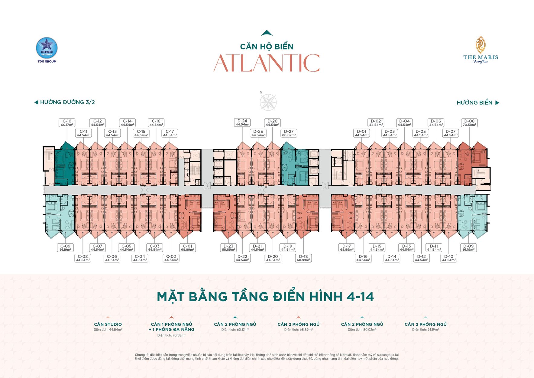 Mặt bằng căn hộ biển Atlantic – The Maris Vũng Tàu