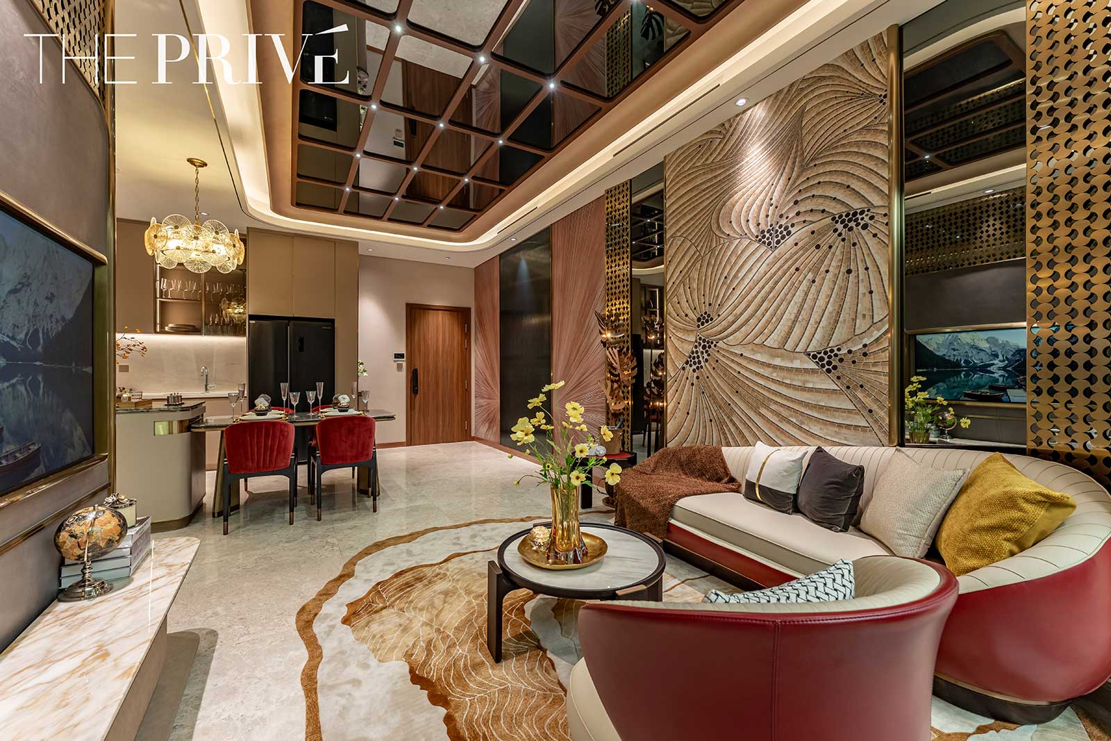 Tại The Privé, các căn hộ 2 phòng ngủ đều được thiết kế theo hướng tối ưu công năng, kết nối hài hòa giữa các khu vực chức năng