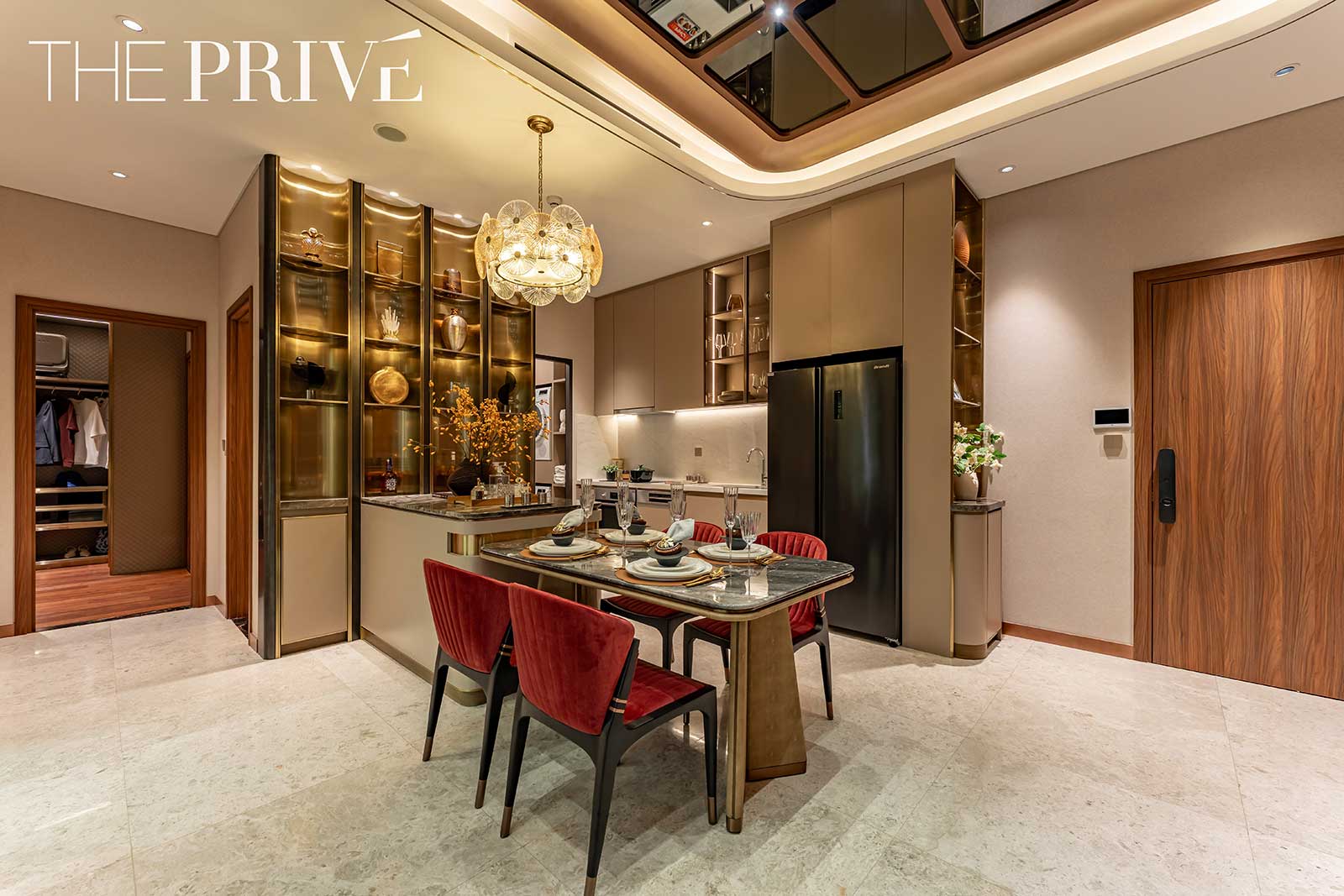 Tại The Privé, các căn hộ 2 phòng ngủ đều được thiết kế theo hướng tối ưu công năng, kết nối hài hòa giữa các khu vực chức năng 