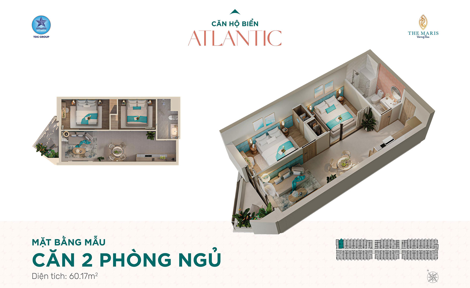 Layout căn hộ biển Atlantic – The Maris Vũng Tàu