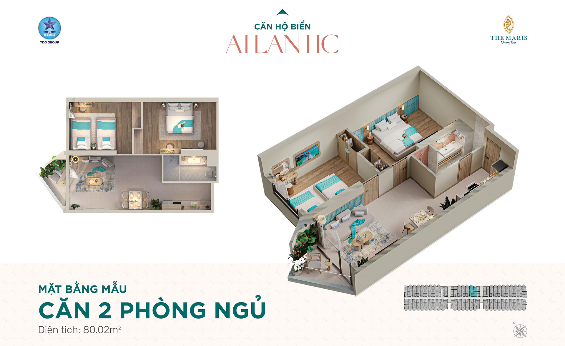 Layout căn hộ biển Atlantic – The Maris Vũng Tàu