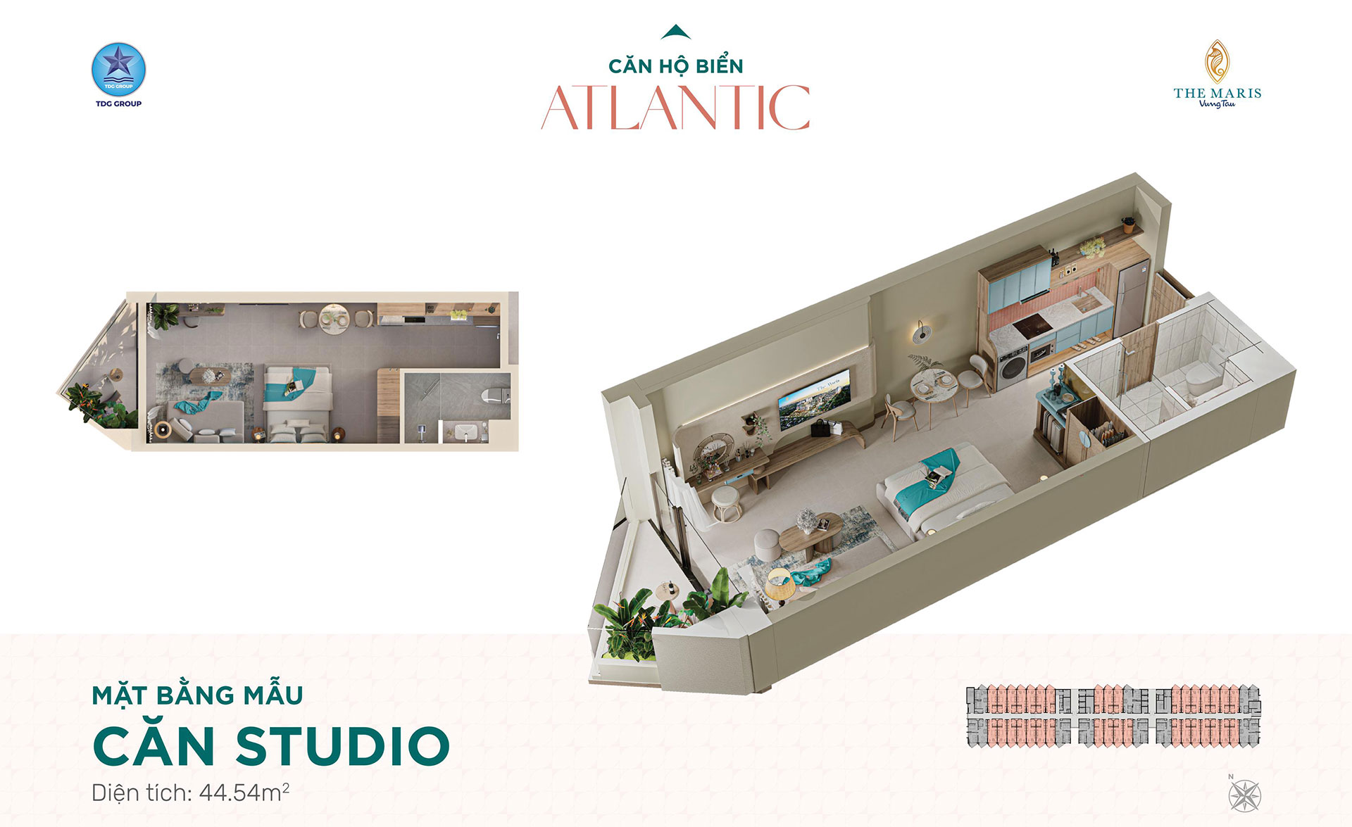Layout căn hộ biển Atlantic – The Maris Vũng Tàu