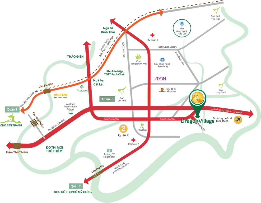 Vị trí Dragon Village Phú Hữu