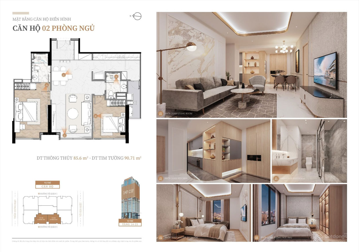 Thiết kế căn hộ Kiều by KITA 2 phòng ngủ