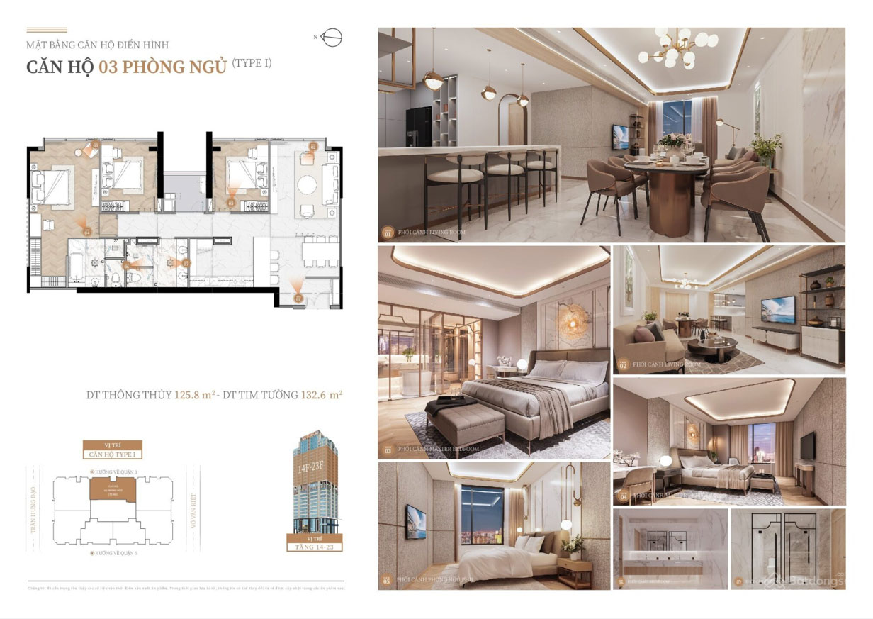 Thiết kế căn hộ Kiều by KITA 3 phòng ngủ