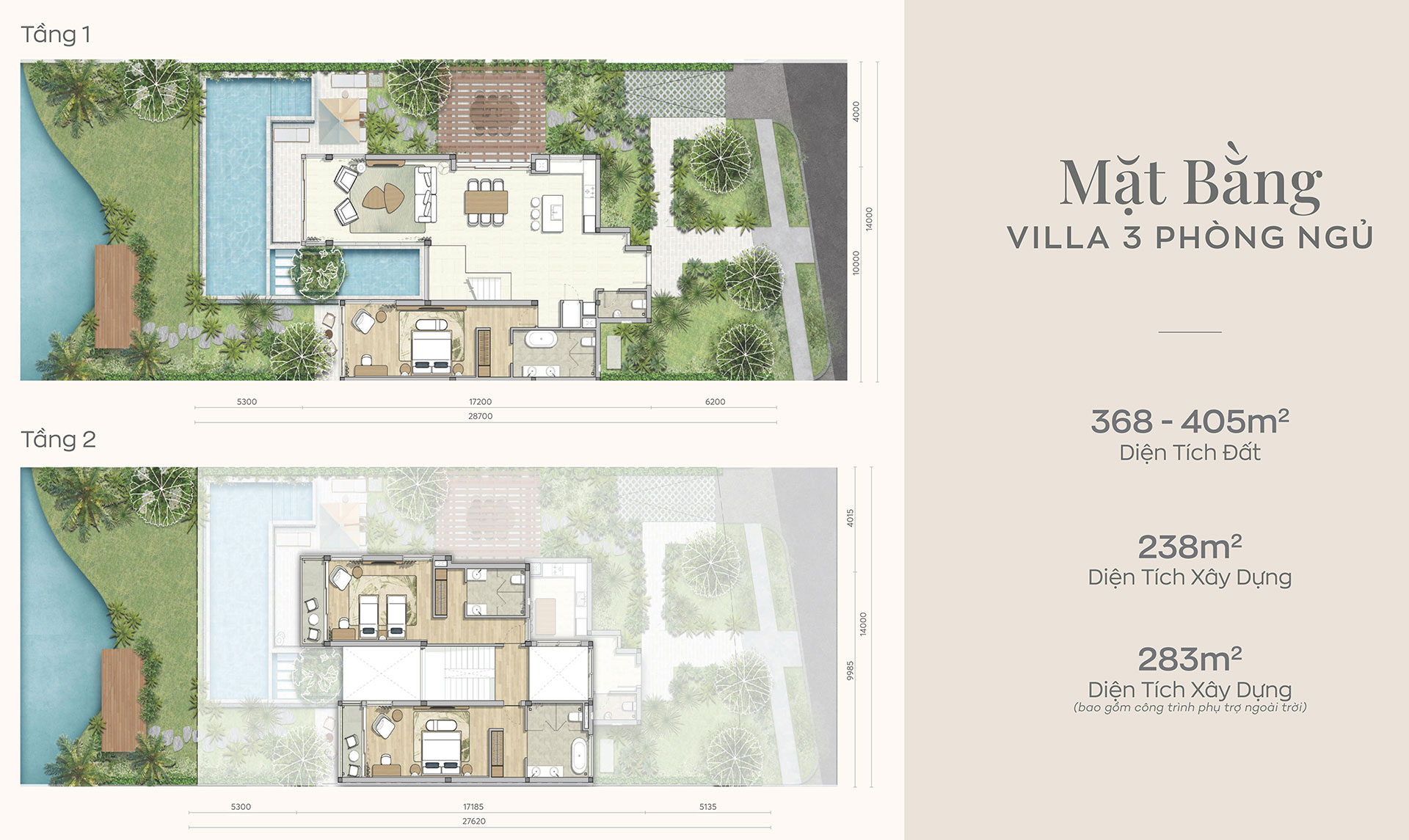 Biệt thự 3 phòng ngủ Maia Resort Hồ Tràm