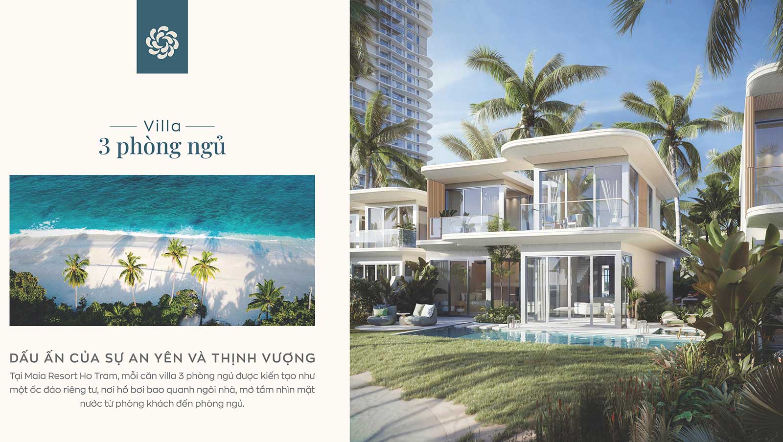 Biệt thự 3 phòng ngủ Maia Resort Hồ Tràm