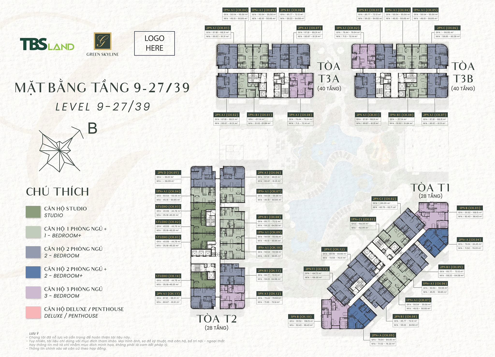 Mặt bằng Green Skyline by TBS Land tầng 9 - 39