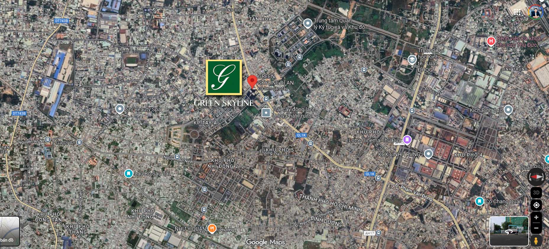 Vị trí chiến lược Green Skyline