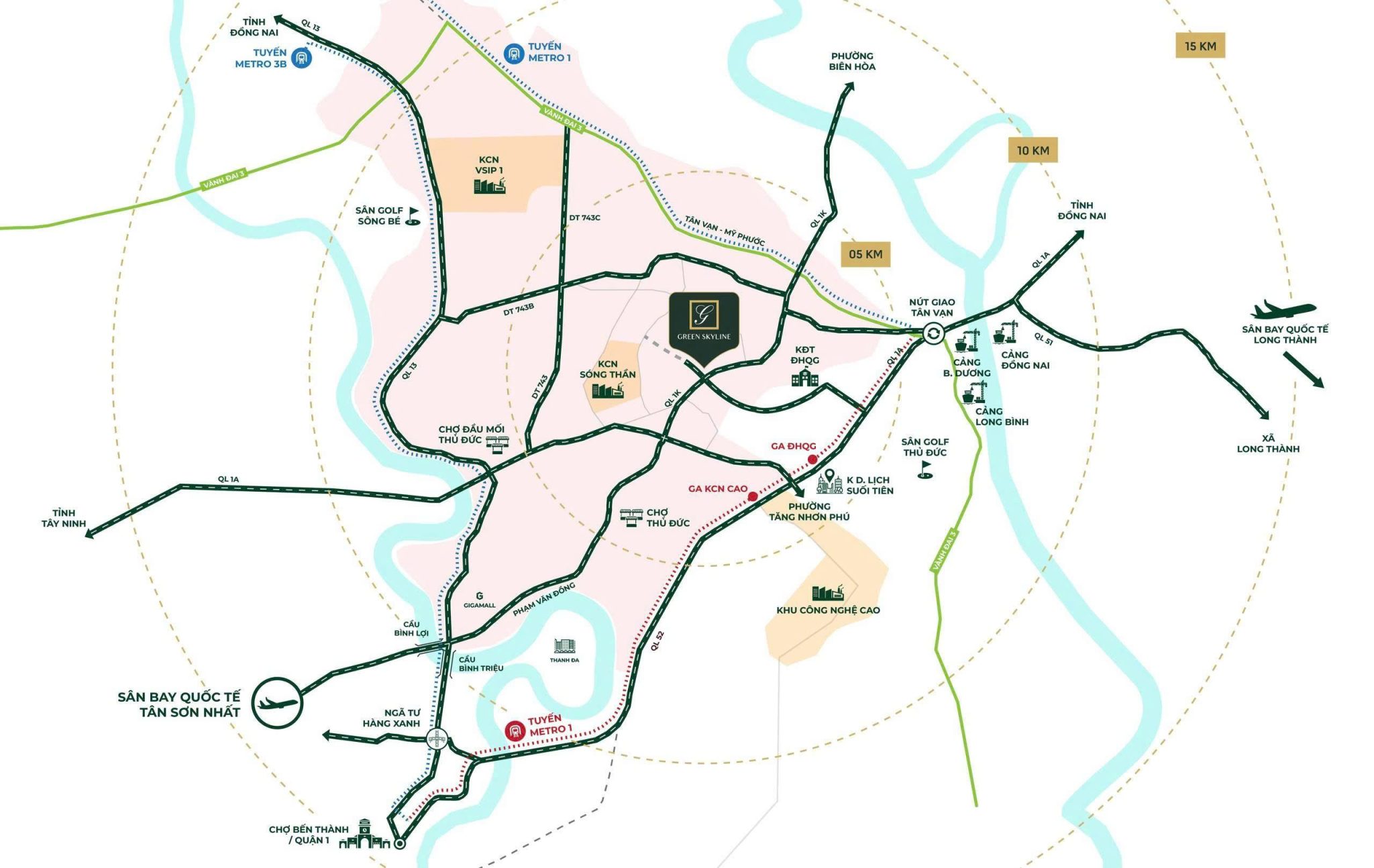 Vị trí dự án Green Skyline by TBS Land
