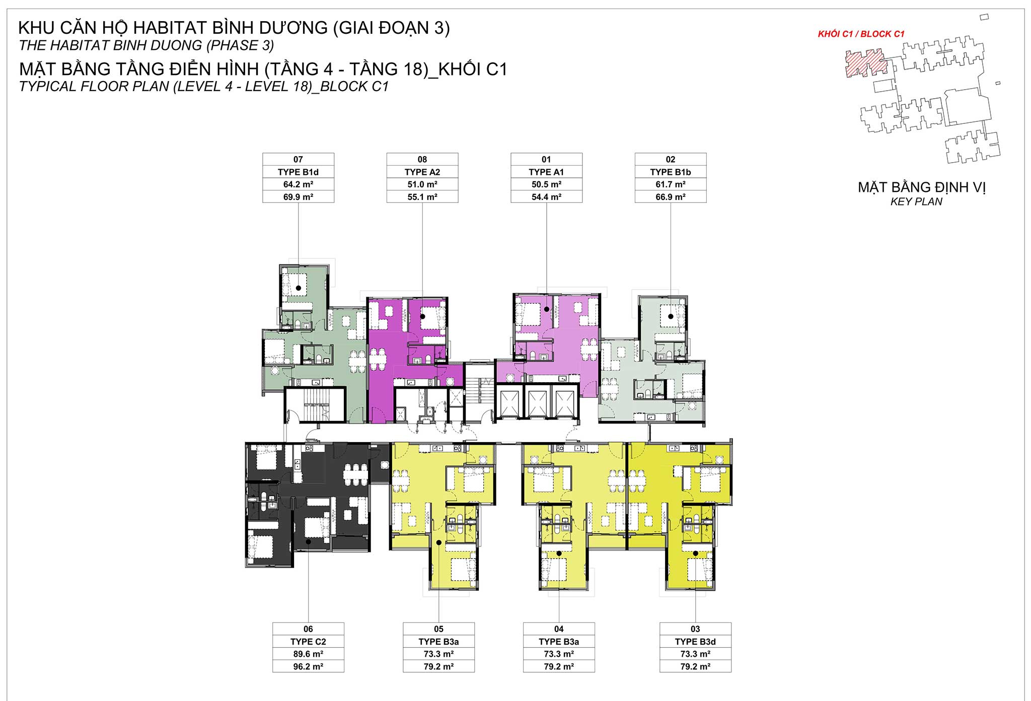 Mặt bằng The Habitat Bình Dương tòa C1
