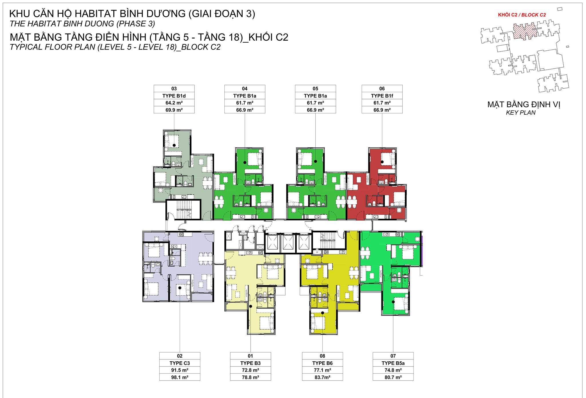 Mặt bằng The Habitat Bình Dương tòa C2