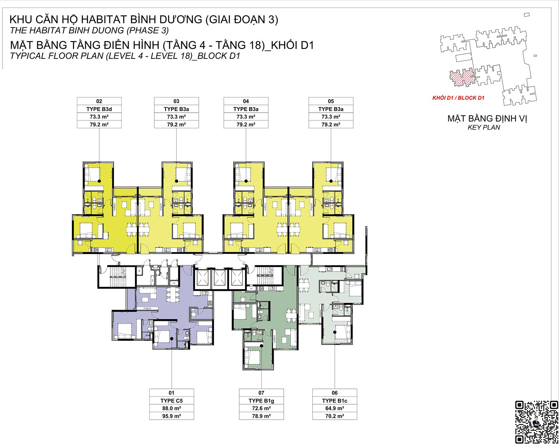 Mặt bằng The Habitat Bình Dương tòa D1
